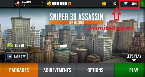 Sniper 3D Assassin®: เกมยิงปืนฟรี Mod Apk 2.23.3 [เงินไม่ จำกัด ]